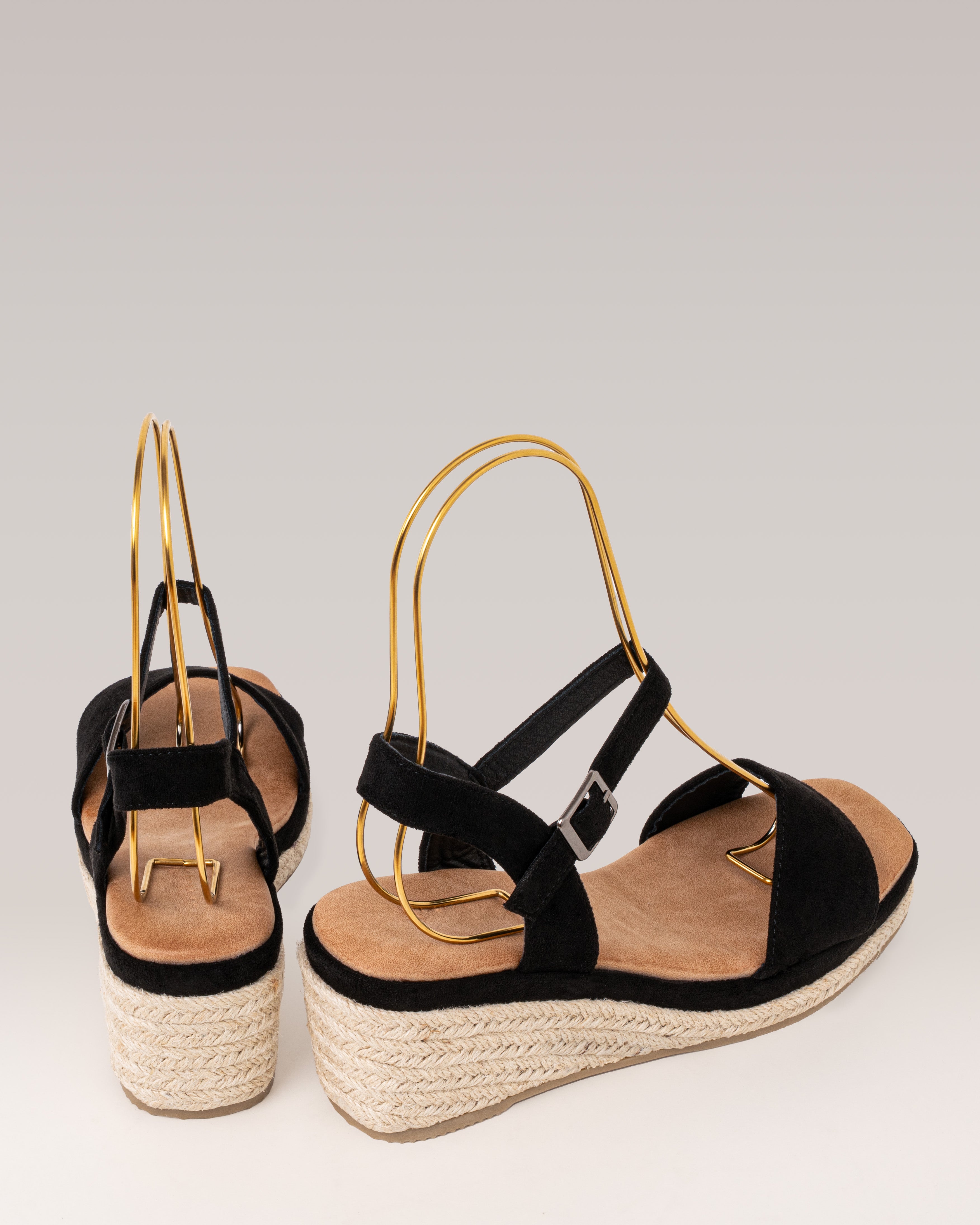 Sandalia de esparto - ELVA - Negro