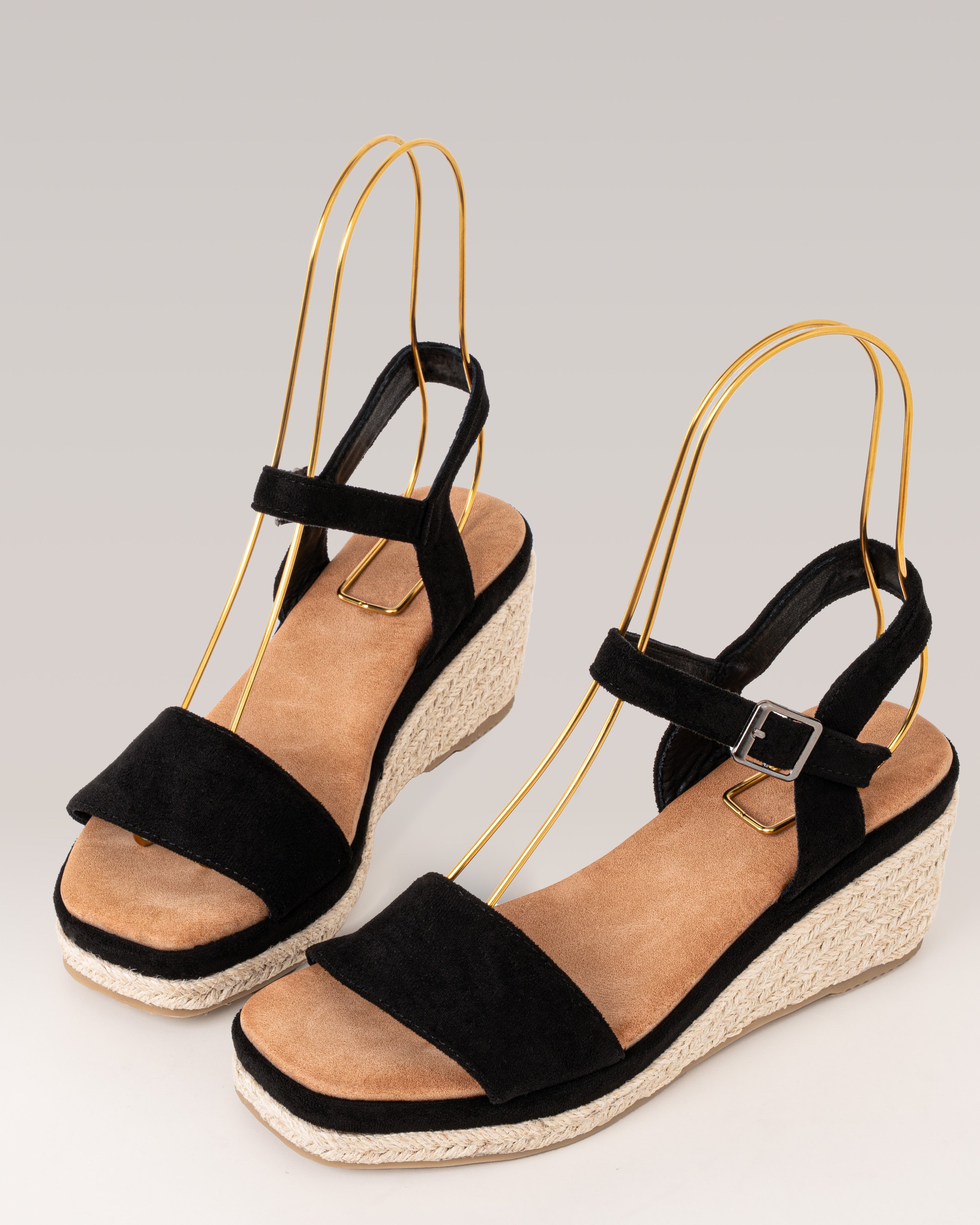 Sandalia de esparto - ELVA - Negro