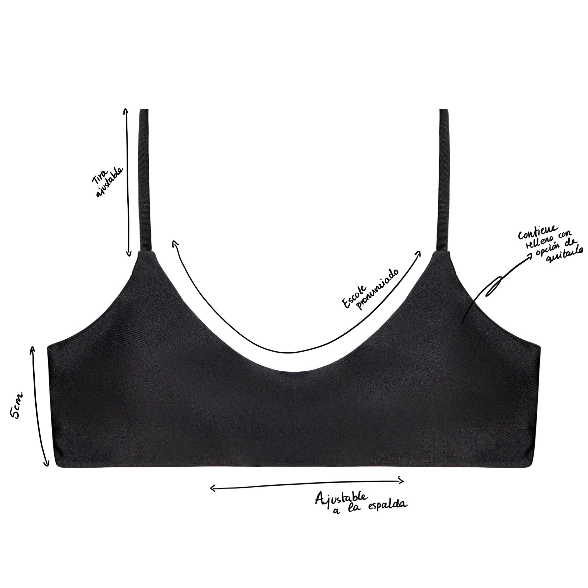 TOP Bikini - Santorini - Negro