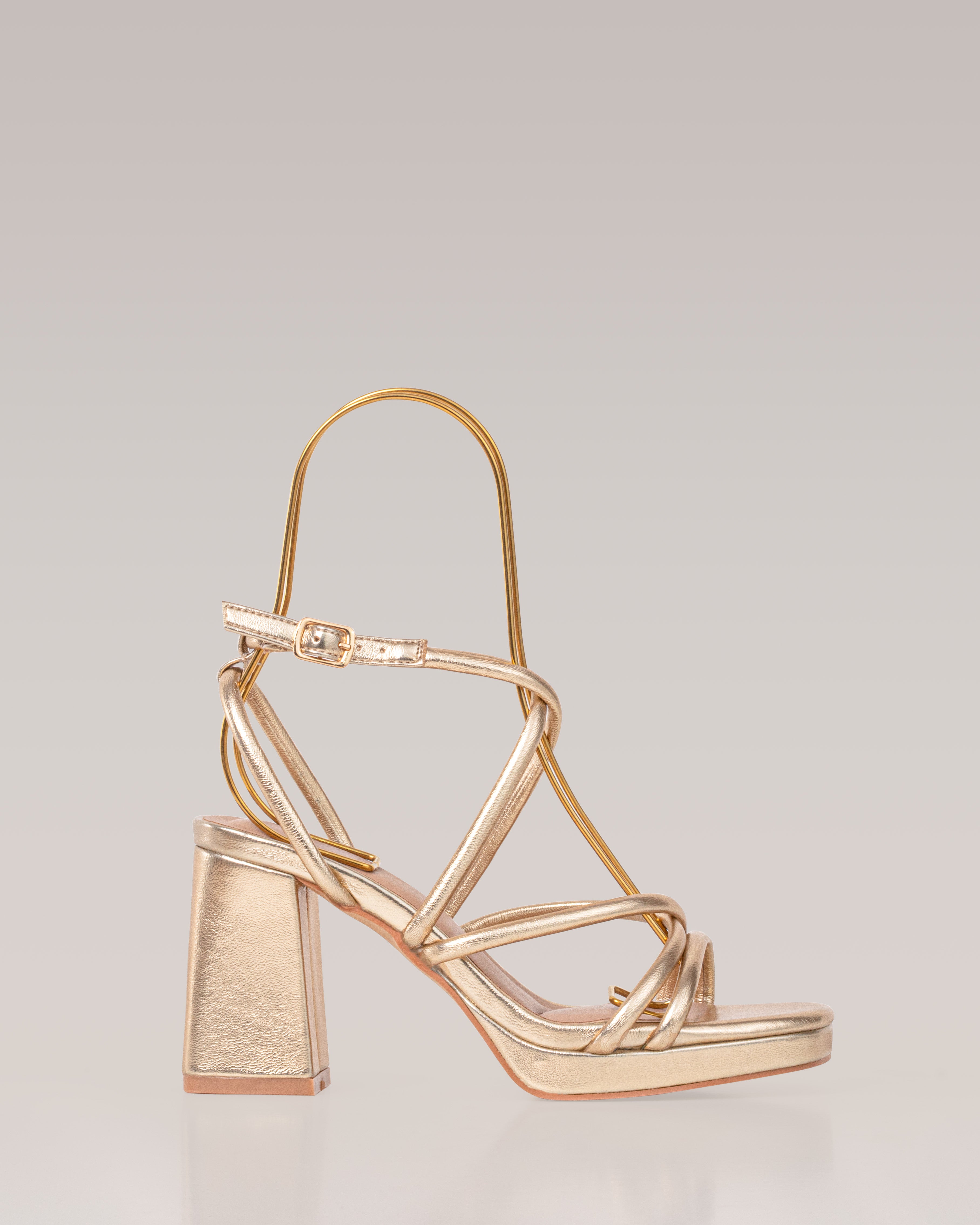 Sandalia de Tacón - SORA - Dorado